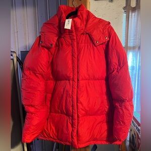 The Drop Women's Red Puffer Jacket With Hood, NWT, Size XXL